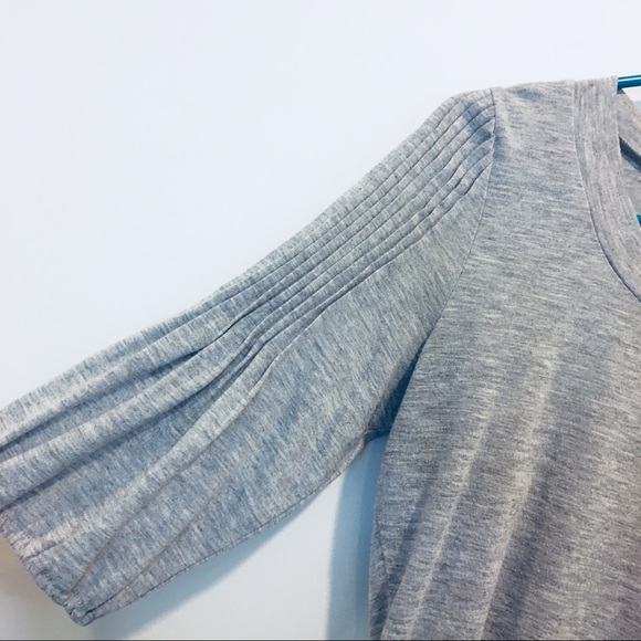 [escorpion] Gray Soft 3/4 Sleeve Ruched Women Top - Picture 3 of 3